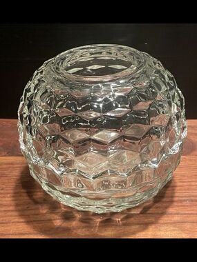 Homco Cubist Clear Glass Fairy Lamp 2-Piece Vintage Fabulous Mother's Day Gift